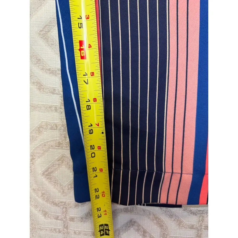 John Paul Richard Wide Leg Pants XL Extra Large Striped Tie Waist Crop Culottes